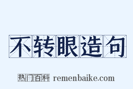 不转眼造句是什么意思的图片